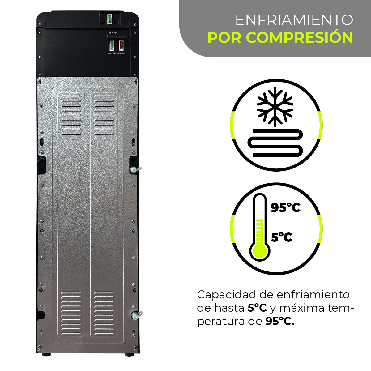 Minato Dispensador De Agua Con Fábrica De Hielos MIMWD01