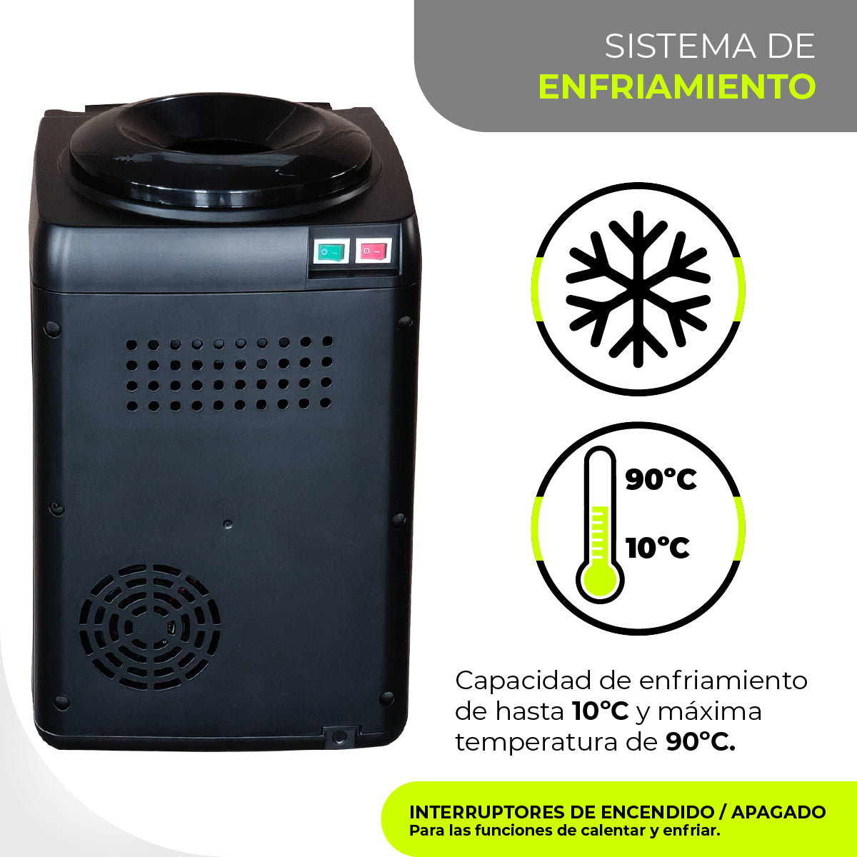 Minato Dispensador De Agua Fría/caliente 3 Grifos MWTD01