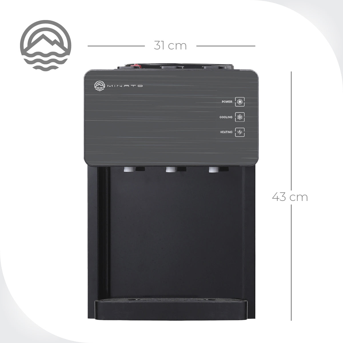 Minato Dispensador De Agua Fría/caliente 3 Grifos MWTD02