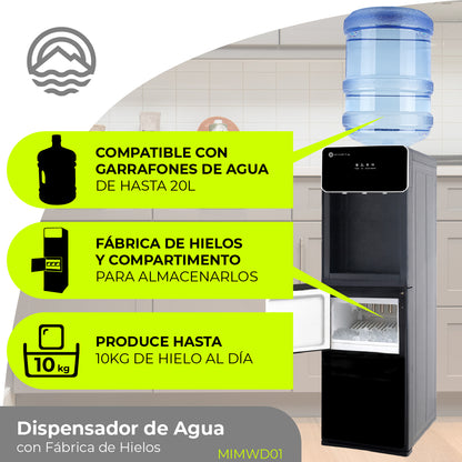 Minato Dispensador De Agua Con Fábrica De Hielos MIMWD01