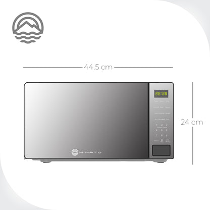 MINATO Microondas MMW07 20 Litros/0.7 Pies – Panel Digital, 700W, 8 Programas Expert, Descongelado Rápido y Bajo Consumo