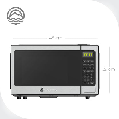 MINATO Microondas 25L/0.9 Pies MMW09 – 900W, 10 Niveles, Panel Digital y Menús Automáticos para Cocinar y Descongelar