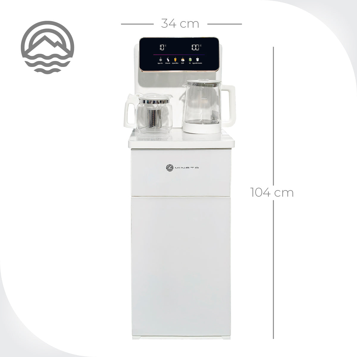 Minato Dispensador De Bebidas Agua Fría Y Caliente MWD01W 20L
