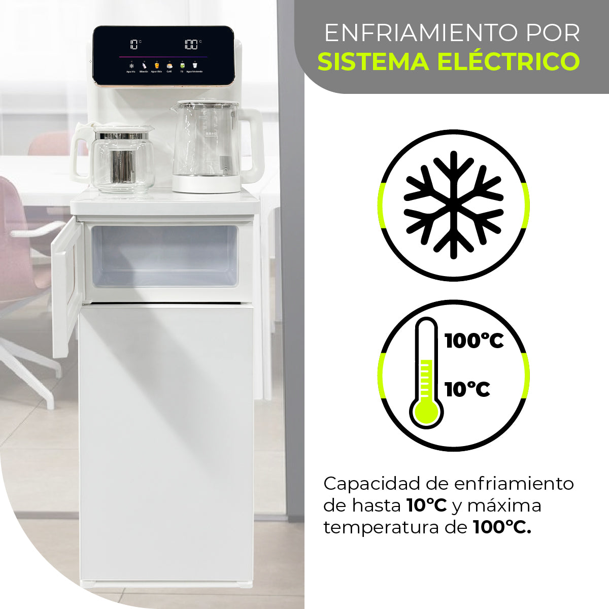 Minato Dispensador De Bebidas Agua Fría Y Caliente MWD01W 20L