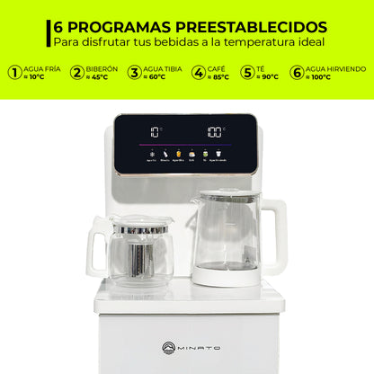 Minato Dispensador De Bebidas Agua Fría Y Caliente MWD01W 20L