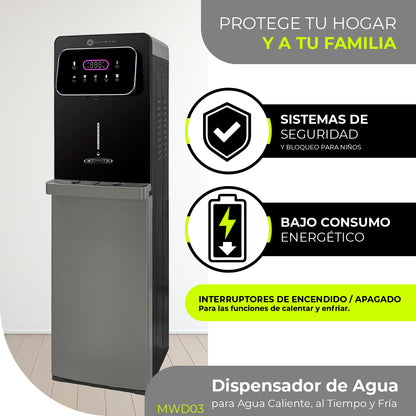 Minato Dispensador De Agua Fría, al Tiempo y Caliente MWD03 20L