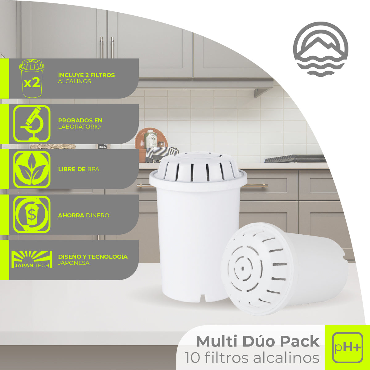Minato Set De Filtros Alcalinos Multi Dúo Pack 5 Pz 5NWPD11